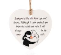 Best Friend Ornament, White Heart Shape Ceramics Support Friendship Keepsake Gifts Soul Sister Gifts for Hard Times Encouragement Gifts for Bestie Pocket Hug Token Gifts