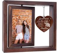 Best Friend Picture Frame - Wooden Photo Frame for 4x6 Inch Photos | Friendship Gifts for Women, BFF Gift Ideas | Long Distance, Birthday, Graduation & Going Away Presents for Besties