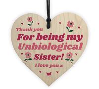 Best Friend Plaque Hanging Wooden Heart Unbiological Sister Gift Friendship Sign
