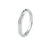 Best Friend Promise Rings, Funny Engagement Ring Silver with 0.04Ct Diamond 9K White Gold Size O 1/2