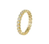 Best Friend Rings, Funny Engagement Ring 9K Yellow Gold Eternity with Round Moissanite Size P 1/2