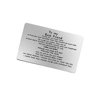 Best Friend Sister Gifts for Women Men Engraved Wallet Insert Card Friendship Gifts for BFF Birthday Thanksgiving Gifts for Best Friend Christmas Graduation Gifts for Besties Appreciation Gifts