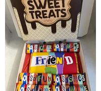 Best Friend themed novelty chocolate box.For Birthdays, Christmas, Easter, Valentines and Anniversaries. (7 inch brown box, Main bar - dark choc)