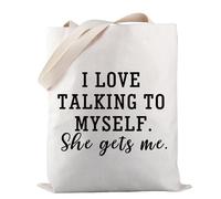 Best Friend Tote Bag I Love Talking To Myself She Gets Me Tote Bag Introvert Tote Bag Snarky Friend Gift (Talking To Myself TOTE)