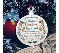 Best Friend Wood Bauble Tree Decoration Friendship Gift Keepsake