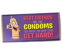Best Friends Are Like Condoms Funny Chocolate Bar Wrapper - Choose from Just The Wrapper or Wrapper & Bar - Best Friend Gift (Just The Wrapper)