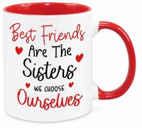 Best Friends are The Sisters We Choose Ourselves - Sentimental Friendship Gift for Women Best Friends Besties BFF Birthday Christmas Thank You Gift Friendaversary (Red)