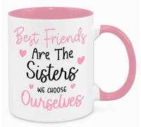 Best Friends are The Sisters We Choose Ourselves - Sentimental Friendship Gift for Women Best Friends Besties BFF Birthday Christmas Thank You Gift Friendaversary (Pink)