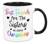 Best Friends are The Sisters We Choose Ourselves - Sentimental Friendship Gift for Women Best Friends Besties BFF Birthday Christmas Thank You Gift Friendaversary (Rainbow)