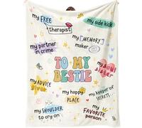Best Friends Blanket,Friendship Gifts for women, for Women,Birthday Gift for Friends Female,Bestie, Soul Sister,BBF,To My Bestie Gift With Box,Cosy Blanket Throw 50x60in