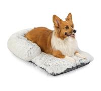 Best Friends by Sheri Nap Mat Dog Bed with Bolster - Washable Dog Bed Crate Pad with Removable Cover, Frost, 30" x 17"