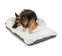 Best Friends by Sheri Nap Mat Dog Bed with Bolster - Washable Dog Bed Crate Pad with Removable Cover, Frost, 36" x 21"