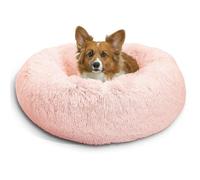 Best Friends by Sheri The Original Calming Donut Cat and Dog Bed in Shag Fur Cotton Candy Pink, Medium 30x30