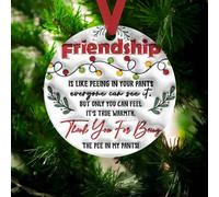 Best Friends Christmas Tree Ornament, 2024 Hanging Ornaments, Round Ornament, Xmas Friendship Gifts For Women, House Warming Gifts Holiday Decor (A)