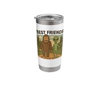 Best Friends Funny Bigfoot and Alien Cryptid, UFO, Sci-Fi Stainless Steel Insulated Tumbler
