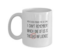 Best Friends Which One is The Bad Influence Mug Luxury Coffee Mug with Handle Ceramic Drinkware for Kitchen Office Hot Chocolate 330Ml