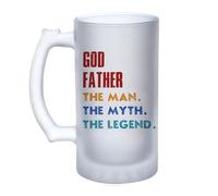 Best Gift for God Father, The Man The Myth The Legend, Father's Day Gift, 16oz Frosted, Tankard, Stein, Pint Beer Glass/Mug.