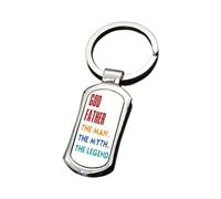 Best Gift for God Father, The Man the Myth the Legend, Father's Day Gift, Rectangular/Round Key ring. (Rectangular)
