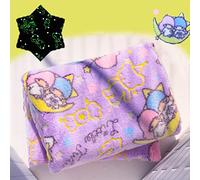 Best Gift Glow in The Dark Moon Throw Blanket with Storage Bag, Soft Throw Blanket for Girls Boys, Gifts for Holiday Birthday, Kids Blanket, Home Travel Use, 50"x60" Purple