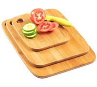 Best gifts NEW BAMBOO CHOPPING BOARD SET | 3 PIECE SOLID WOODEN KITCHEN FOOD CUTTING BOARDS