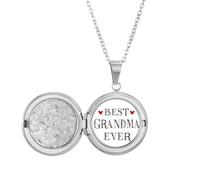 Best grandma ever Quote Relatives Locket Necklace Hold Picture Jewelry Birthday Gift