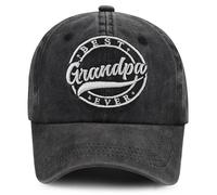 Best Grandpa Ever Hat for Men, Adjustable Cotton Embroidered Grandfather Baseball Cap, Best Grandpa Ever Black, One size