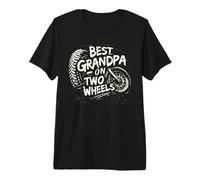 Best Grandpa On Two Wheels Old Biker Motorcycle Rider Premium T-Shirt
