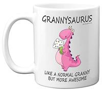 Best Granny Birthday Mug - Grannysaurus - Happy Birthday Mug, Special Christmas Gran Gifts from Grandchildren, Funny Xmas Tea Coffee Cup Cups, 11oz Ceramic Dishwasher Safe