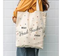 Best Head Teacher Ever Star Tote Bag The Alphabet Gift Shop Cream One Size