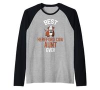 Best Hereford Cow Aunt Ever Cute Cattle Raglan Baseball Tee