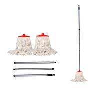 BEST HOUSE | 2 Pcs X Large Cleaning Mops With 1.2m Metal Stick | Adjustable Height Stick | Mop Replacement | Durable | Super Absorbent | Ideal for Home, Kitchen, Bathroom, Office
