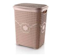 Best House Asude Plastic Laundry Basket Clothes Washing Bin Hamper Storage Organiser 65 Liters (Pink)