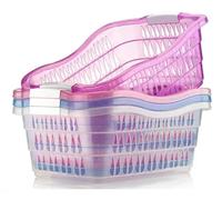 Best House Asude Transparent Rectangular Laundry Basket, Clothe Basin For Drying Clothes Nursery & Home Use - Color May Vary (Pack of 2)