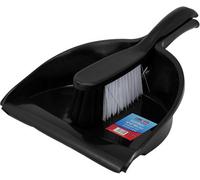 Best House Bh Black Dustpan And Brush Set Soft Grip Household Cleaning Rubber Lip For Easy Pick Up Portable Ergonomic Home And Office Use
