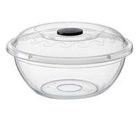 Best House | Clear Round Basin Bowl with Lids | 5 Litres | 1 Pc | Transparent | Salad Bowls | Plastic Food Storage Container With Lids (Pack of 1)