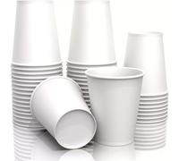 Best House Coffee Cups White 7 Oz/200ml Plain Paper Cups for Hot and Cold Drinks, Eco Friendly Coffee Tea Cup Perfect for Your Home Café, Work, Parties or Outdoors (Pack of 100)