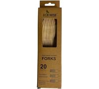 Best House EcoWise Biodegradable, Compostable, Disposable Wooden Forks, 100% Natural Wooden Fork - Pack of 100 pcs in Kraft Box Ideal for Wedding, Picnic, Party and Office Use