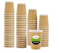 Best House EcoWise Brown 8-OZ Hot Beverage Cups with Ripple Wall Design, Perfect for Cafes - Eco-Friendly Recyclable Paper-Takeaway Coffee Cups (Pack of 25)