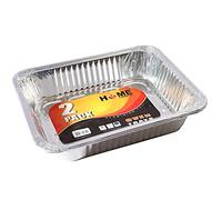 Best House Medium Size Rectangular Aluminium Foil Baking Trays - Foil Pans for Food Storage, Baking, Roasting, Takeaway and Party (L 32 x W 26 x H 6.5 cm) (Pack of 20 Trays)