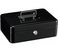 Best House | Metal Coin Box | Petty Cash Box Supplied with 2 Keys | 10 Inch | BLACK | Pack of 1 | Lockable Portable with Removable Change Tray for Kids Home Office, and Events