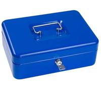 Best House | Metal Coin Box | Petty Cash Box Supplied with 2 Keys | 10 Inch | BLUE | Pack of 1 | Lockable Portable with Removable Change Tray for Kids Home Office, and Events