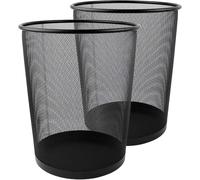 Best House | Metal Mesh Bin | Round | Black | Metal Wire Waste Basket Bin | Paper Bin | Lightweight and Sturdy Rubbish Bin | Ideal for Kitchen Home Office Living Room Bedroom (Pack of 2)