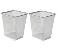 Best House | Metal Mesh Bin | Square | 9 Litres | GRAY | Metal Wire Waste Basket Bin | Paper Bin | Lightweight and Sturdy Rubbish Bin | Ideal for Kitchen Home Office Living Room Bedroom (Pack of 2)