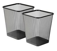 Best House Metal Mesh Square Bin - 9 Litre Black Wire Waste Basket - Lightweight and Sturdy Paper Bin for Kitchen, Home Office, Living Room, Bedroom (Pack of 2)