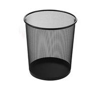 Best House Metal Mesh Waste Paper Bin Wastebasket Trash Can Round Garbage Bin Ideal for Kitchen Home Office Living Room Desk Bedroom (H X W) (24 cm X 26.5 cm) (Black, Pack of 1)