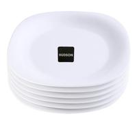 Best House Opalware Square Dinner Plate Plain, 11.5"/29 cm, Set of 6, White