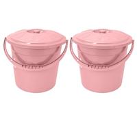 Best House | Plastic Bucket with Lid Handle | 20 Litres | PINK | 2 Pcs | Household Bucket | Storage Buckets Bin Container, Multipurpose Use for Home, Garden and Workshops (Pack of 2)