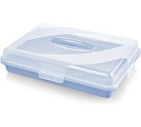 Best House | Plastic Cake Storage Box | SKY BLUE| 1Pc | BPA Free | Cake and Pastry Carrier With Handle | Rectangular Lockable Food Container - L 45cm x W 31cm x H 10cm, Pack of 1