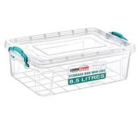 Best House | Plastic Storage Box with Clips & Lid | 8.5 Litres | Pack of 1 | L 36.8cm x W 23.5cm x H 15.5cm | Rectangle |Stackable Clear Durable Multipurpose Office Home Kitchen Tool (SMALL Size)