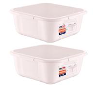Best House | Plastic Washing up Bowl Basin | 6 Litres | Small Square | WHITE | 2 pcs | Multipurpose Bath Tub/Washing Tub for Kitchen, Bathroom, and Household Use (Pack of 2)